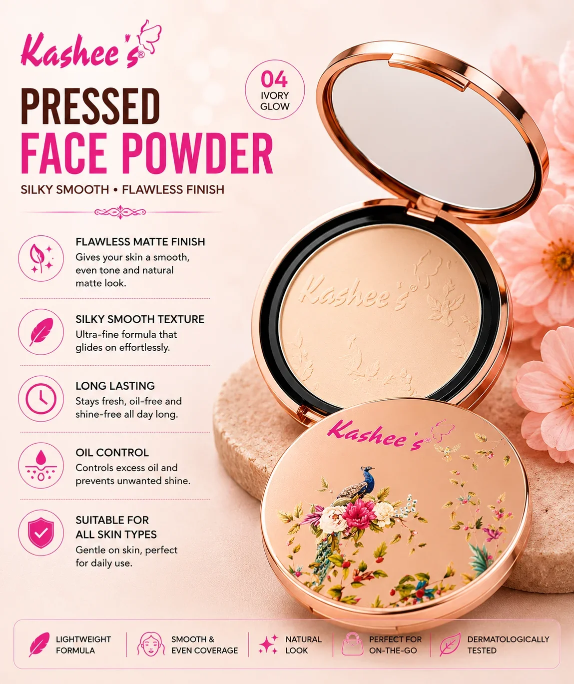 Kashee’s Pressed Face Powder – Shade 04 Soft Beige