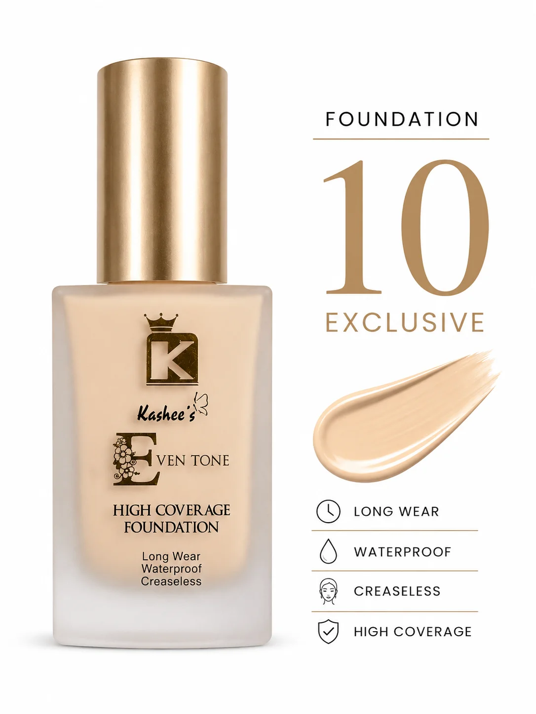 Kashee’s Even Tone High Coverage Foundation – 10 Exclusive