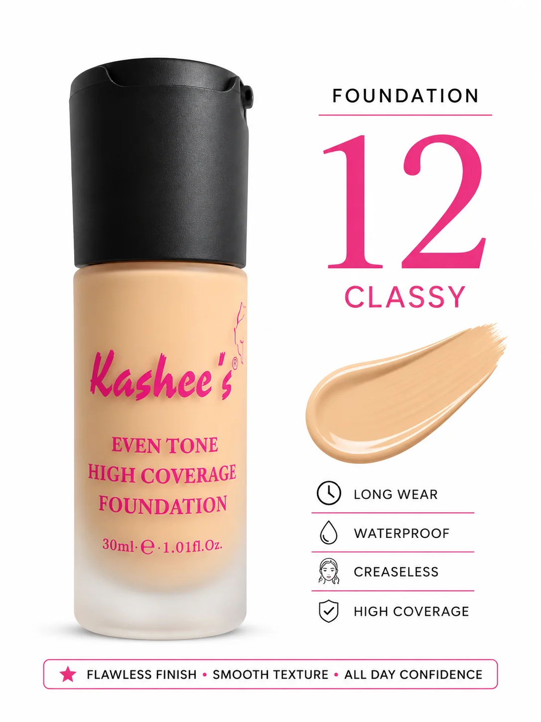 Kashee’s Even Tone High Coverage Foundation – 12 Classy