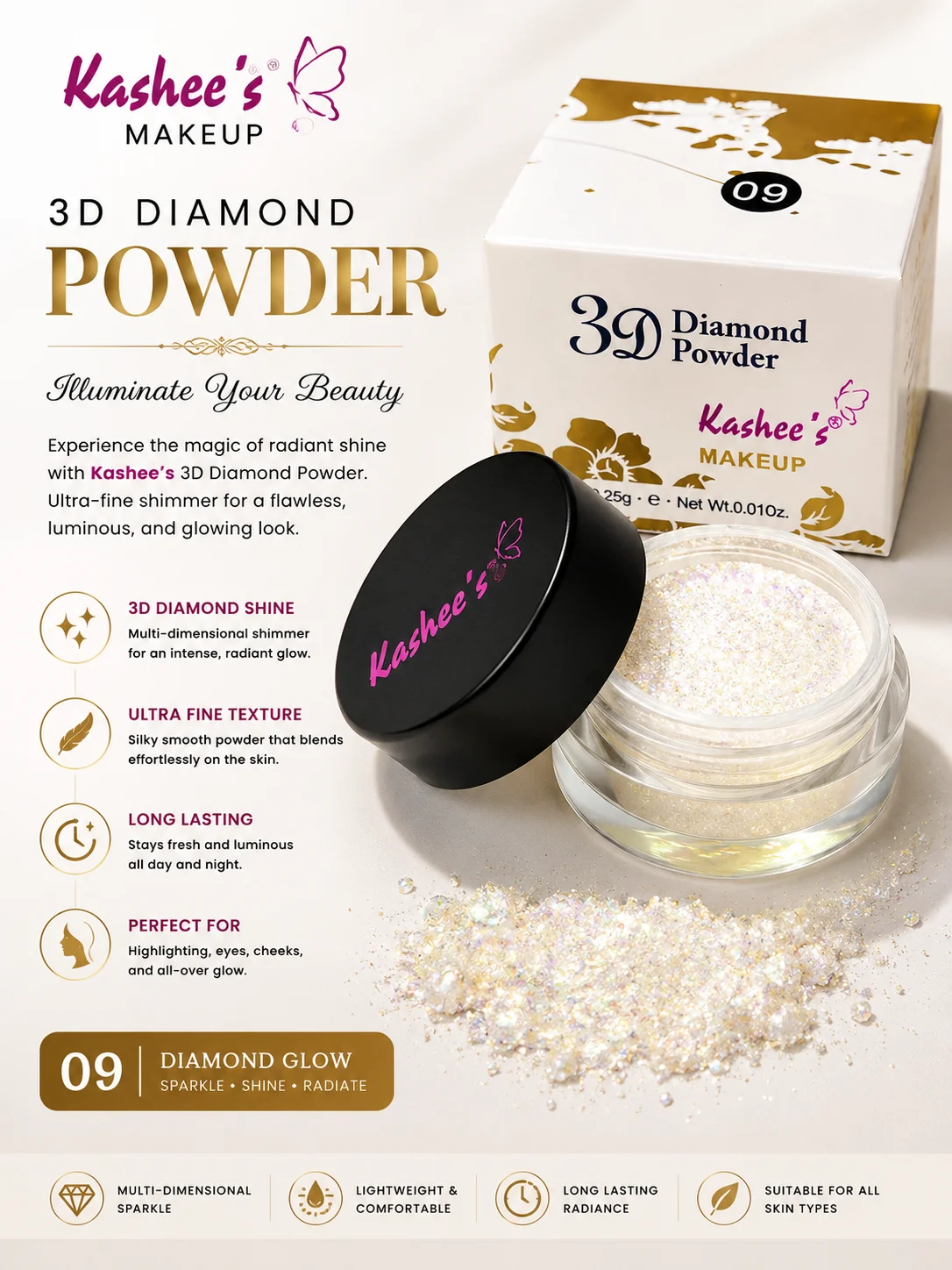 Kashee’s 3D Diamond Powder – Shade 09