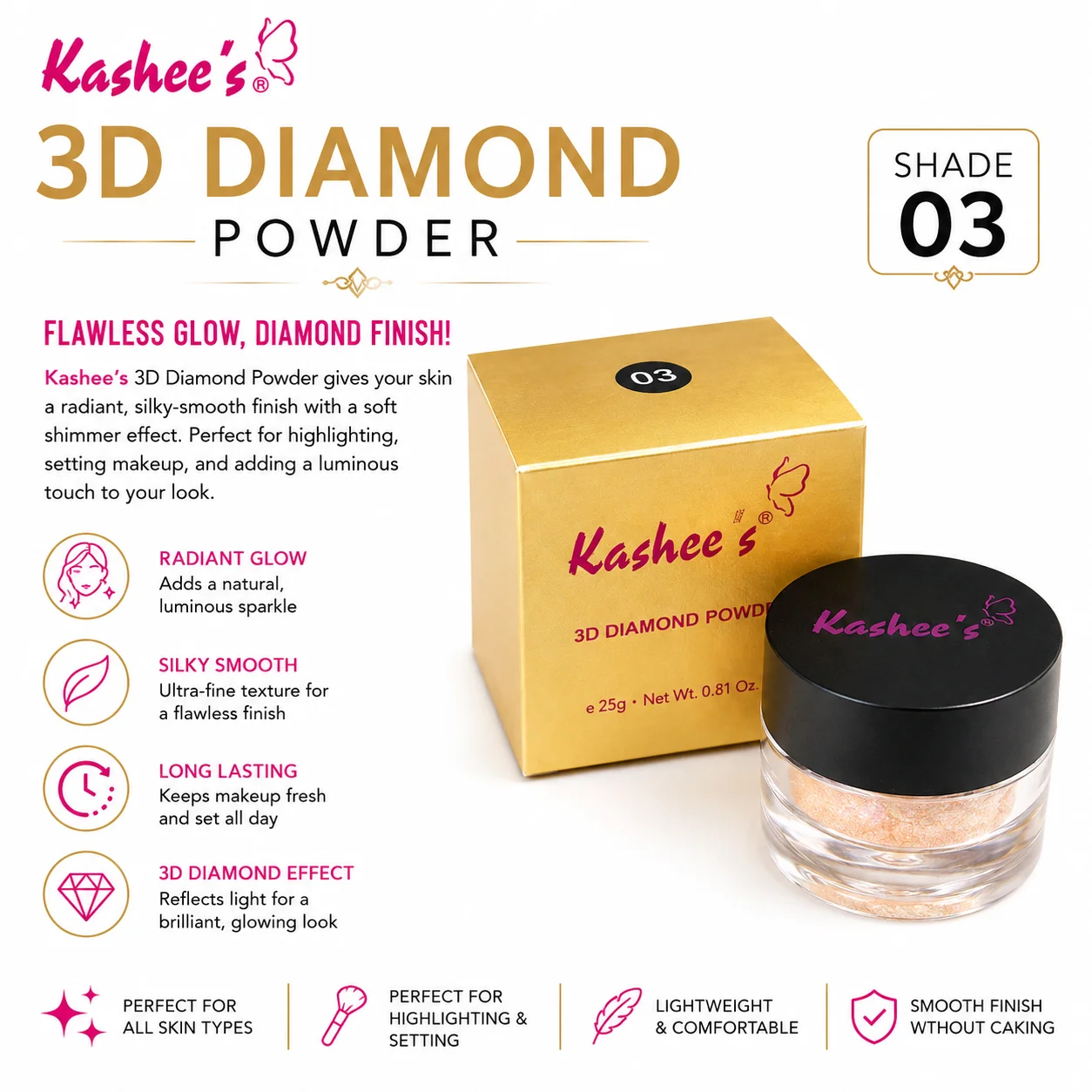 Kashee’s 3D Diamond Powder – Shade 03