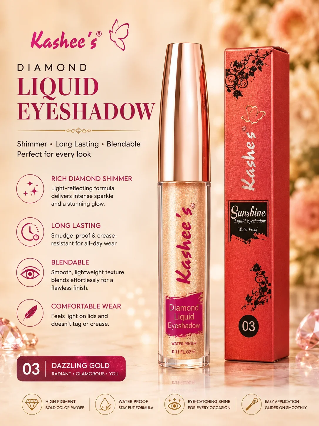 Kashee’s Diamond Liquid Eyeshadow – Shade 03