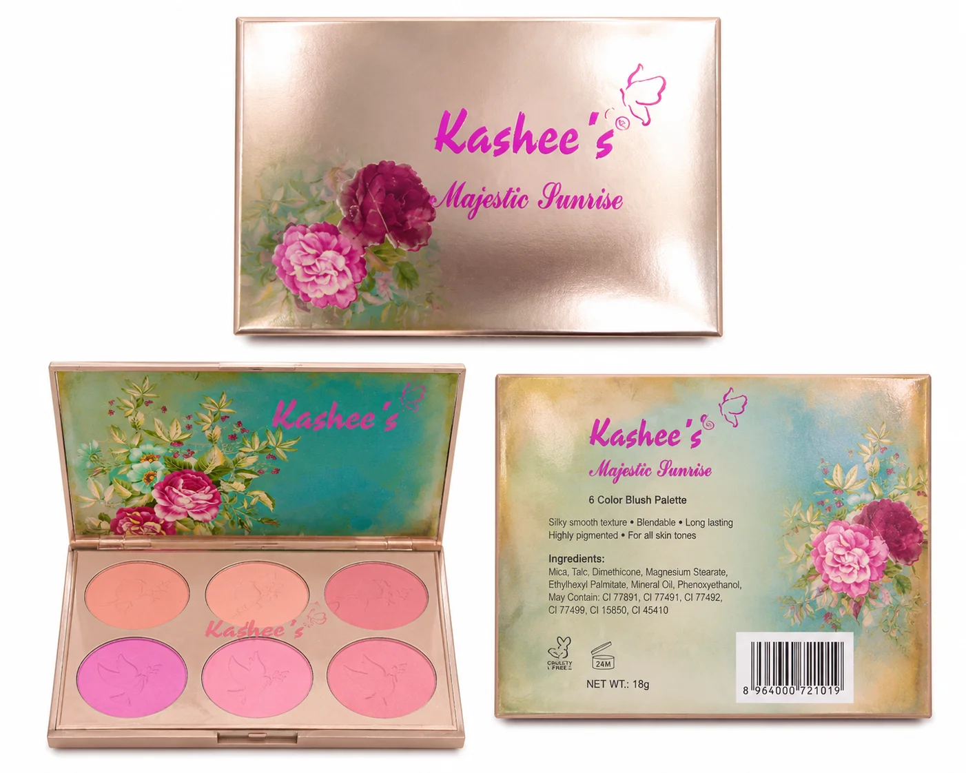 Kashee’s Majestic Sunrise 6 Color Blush Palette