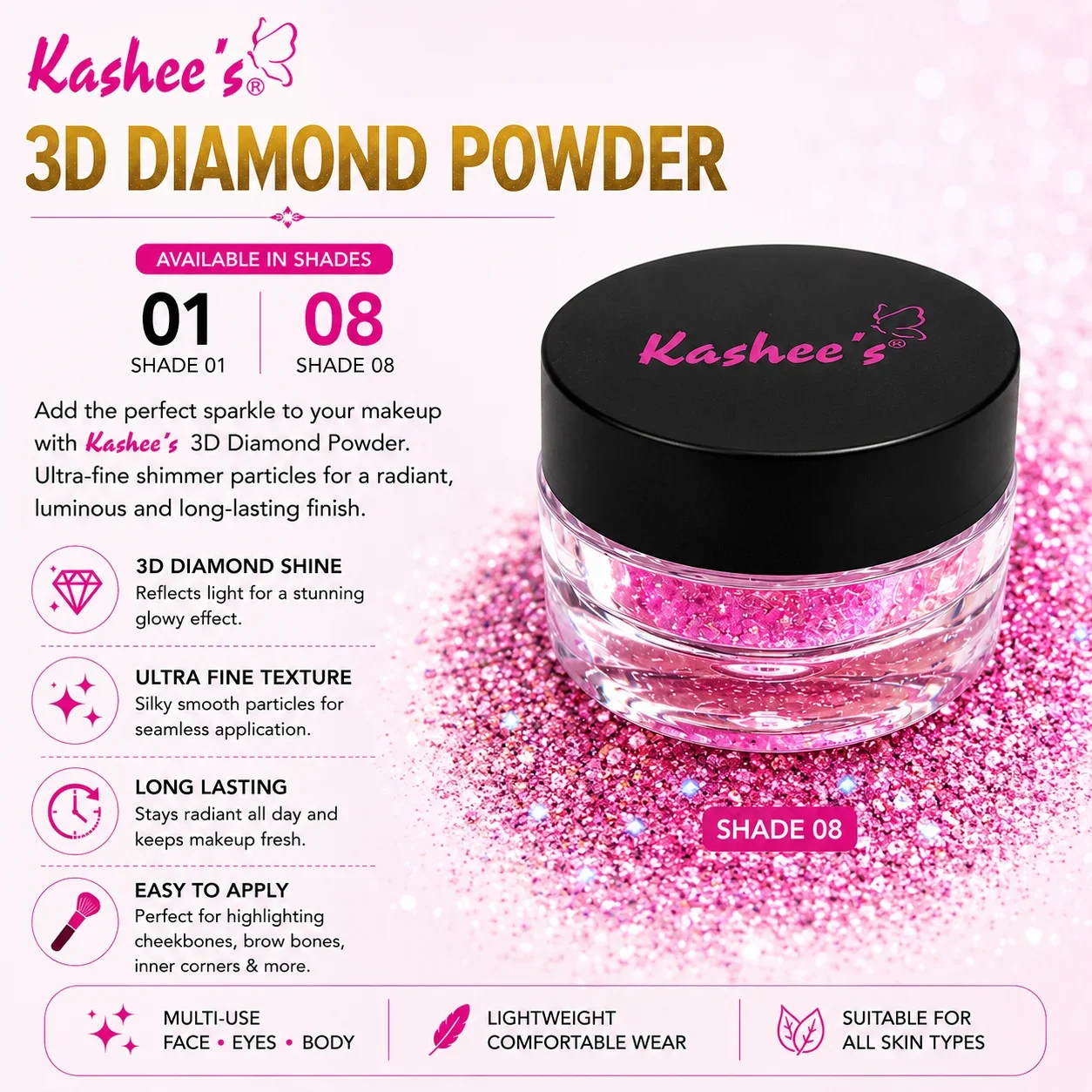 Kashee’s 3D Diamond Powder – Shade 08