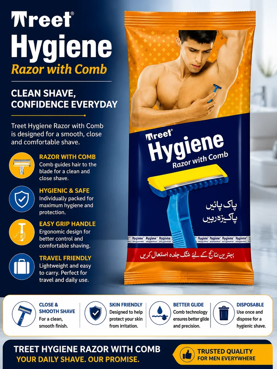 Treet Hygiene Razor with Comb