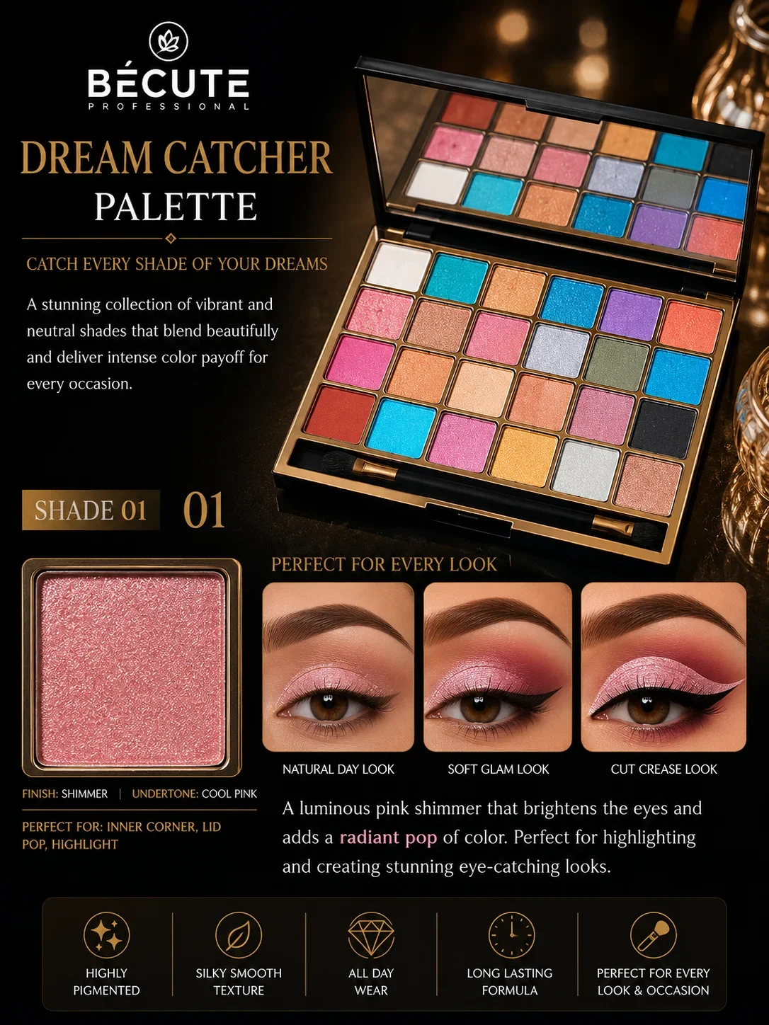 Becute Professional Shade 01/02 Eyeshadow Palette