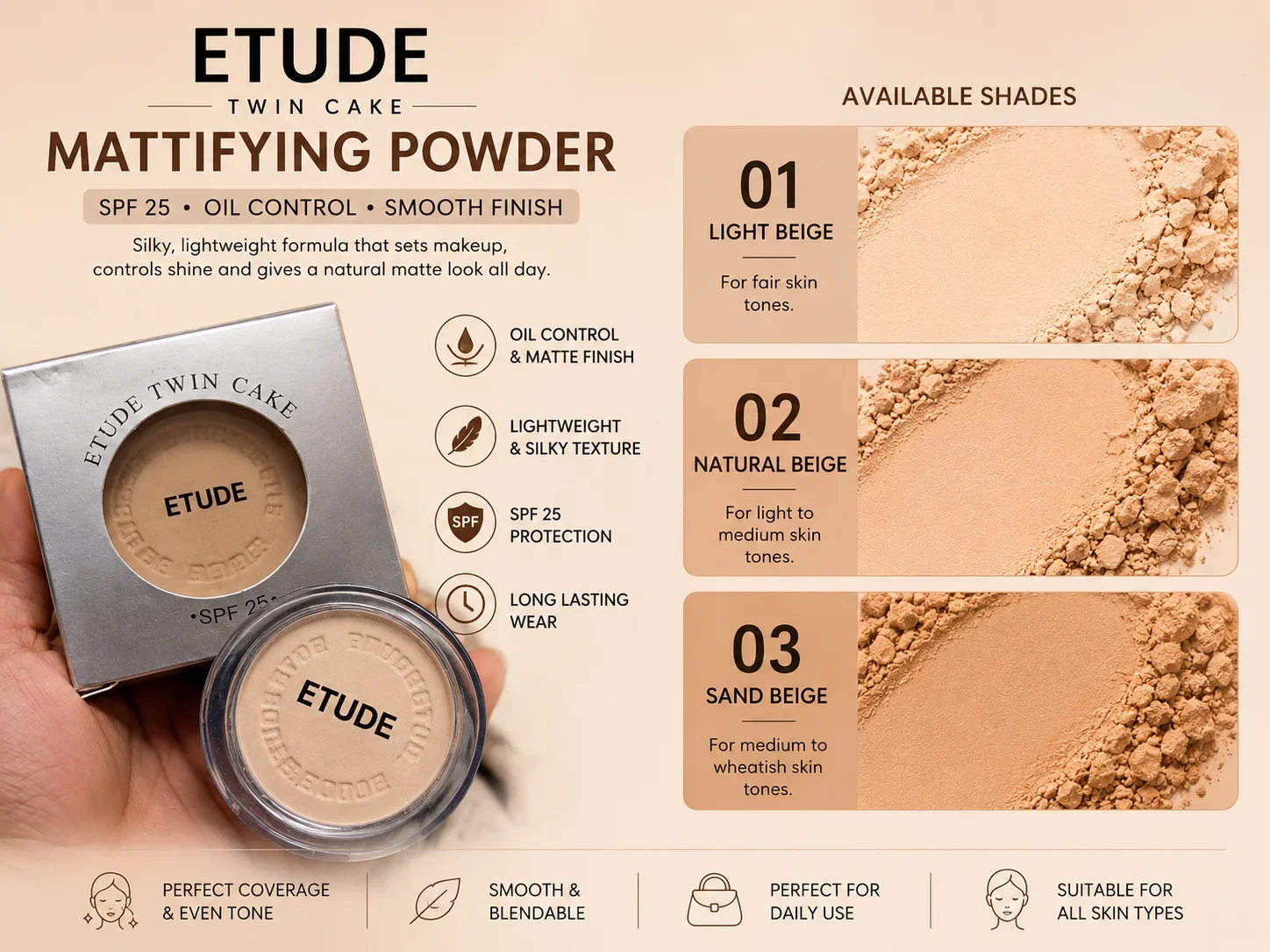 ETUDE Twin Cake Mattifying Powder SPF 25