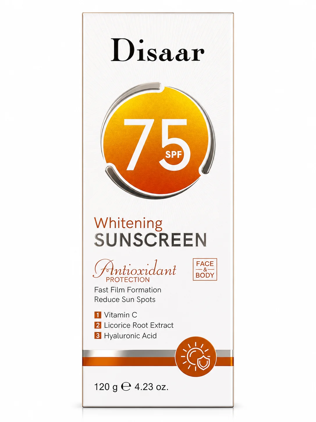 Disaar SPF 75 Whitening Sunscreen (120g)