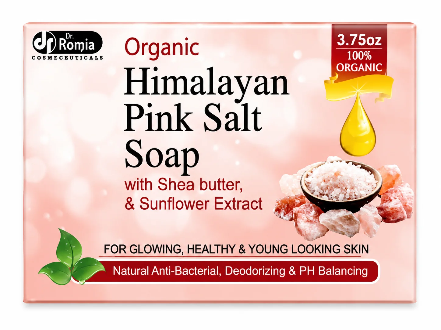 Organic Himalayan Pink Salt Soap with Shea Butter & Sunflower Extract