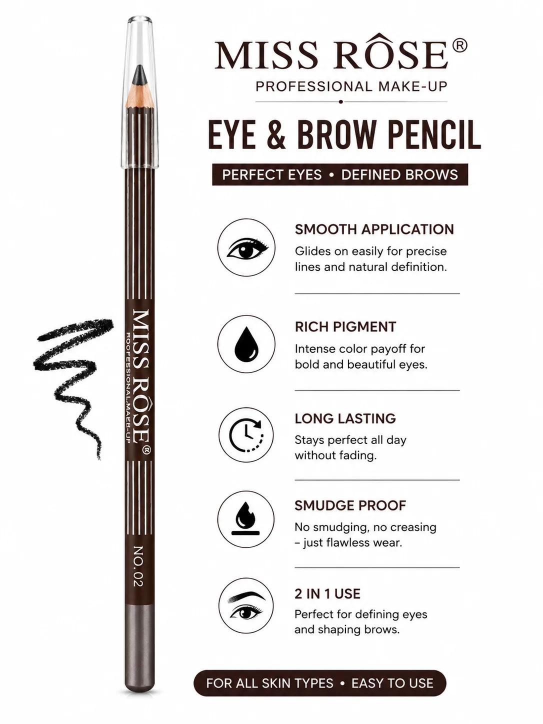 MISS ROSE Eye & Brow Pencil