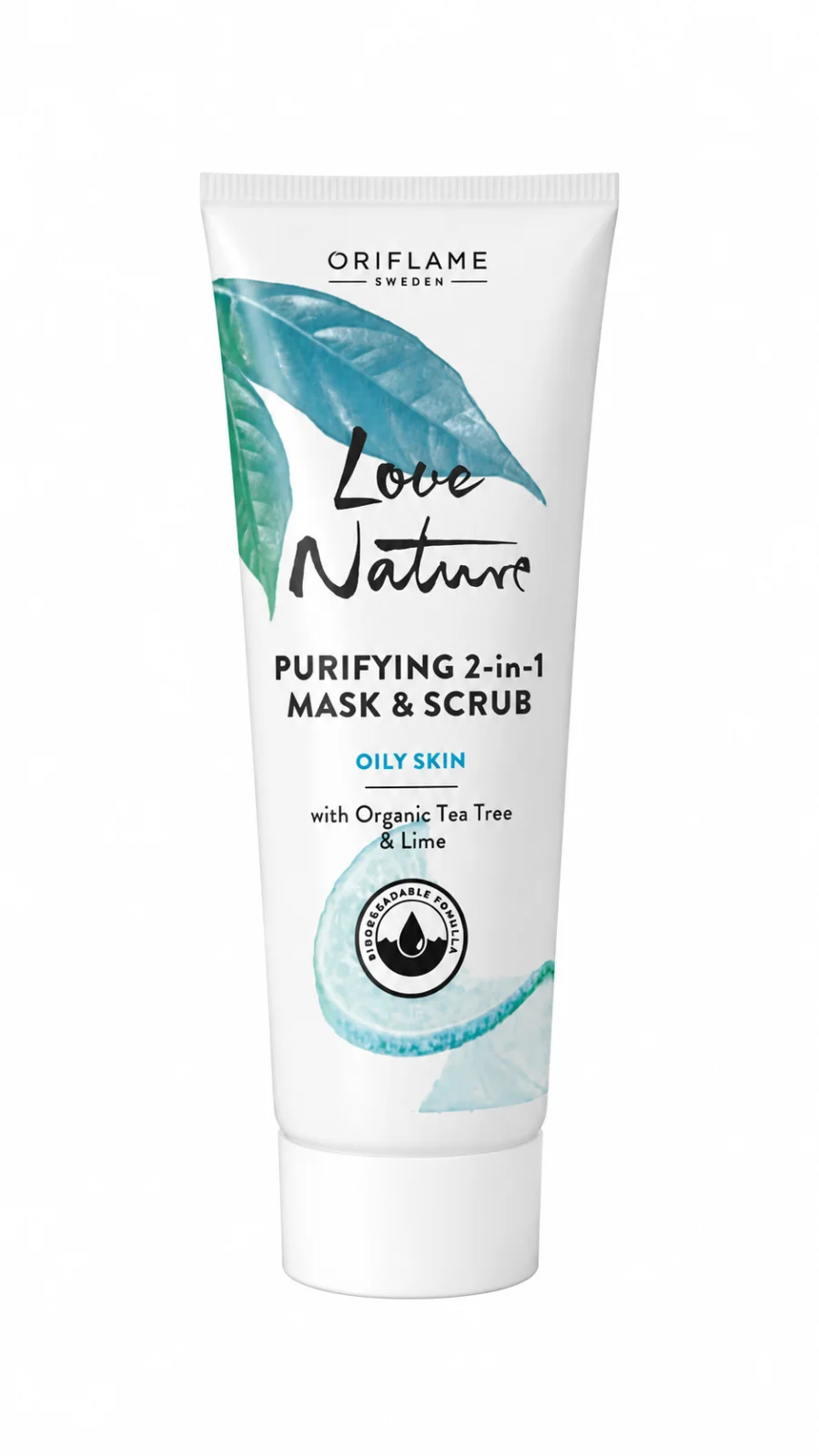 Love Nature Purifying 2-in-1 Mask & Scrub with Organic Tea Tree & Lime – 75ml