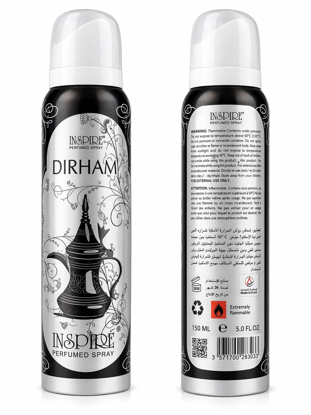 Dirham Inspire Perfumed Body Spray – Long Lasting Fragrance (150ml)