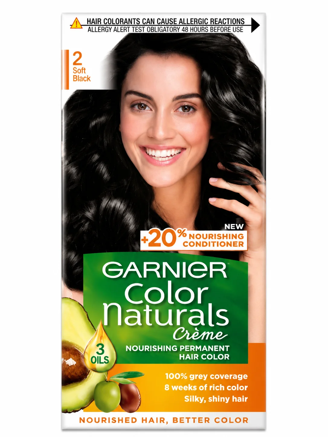 Garnier Color Naturals Crème Hair Color – Shade 2 Soft Black
