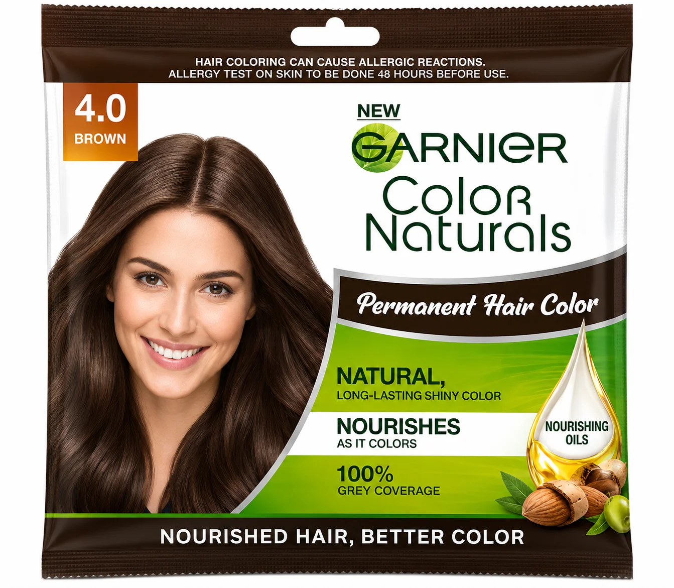 Garnier Color Naturals Permanent Hair Color – 4.0 Brown