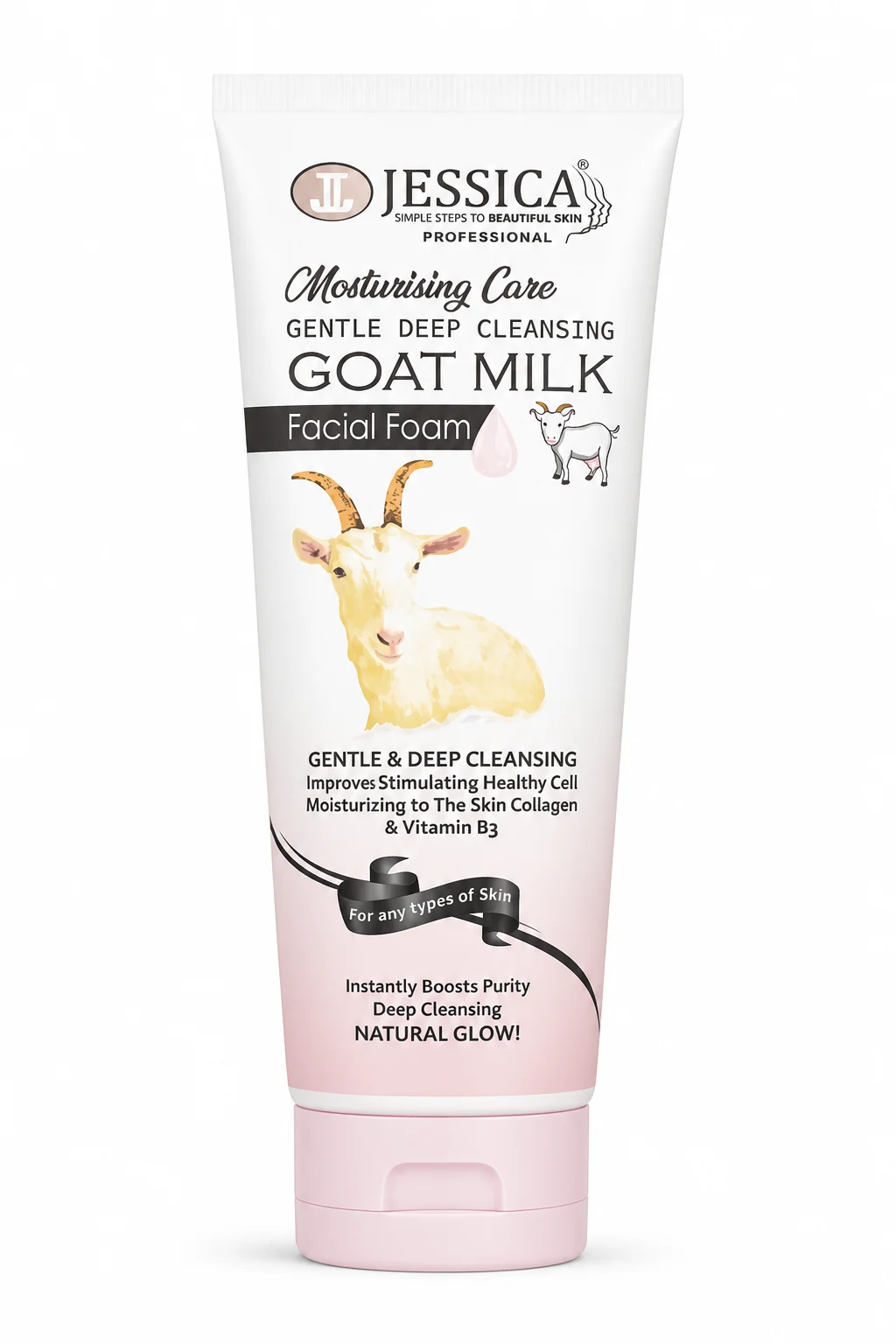 JESSICA Professional Moisturising Care Goat Milk Facial Foam – 125ml
