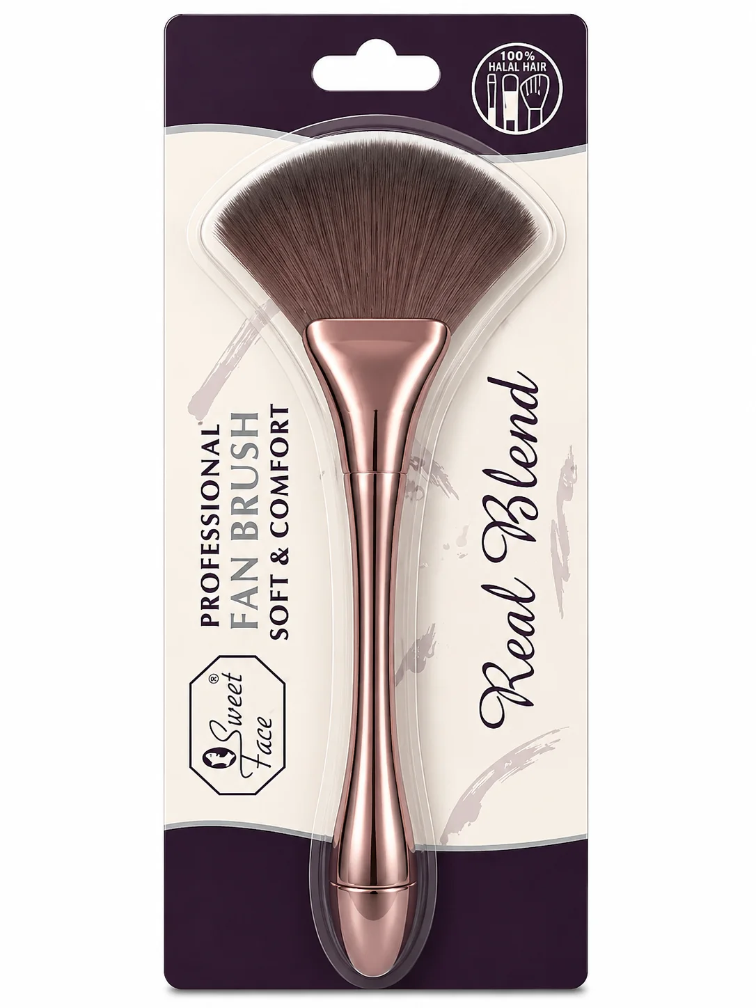 Sweet Face Professional Fan Brush – Real Blend Soft Makeup Brush