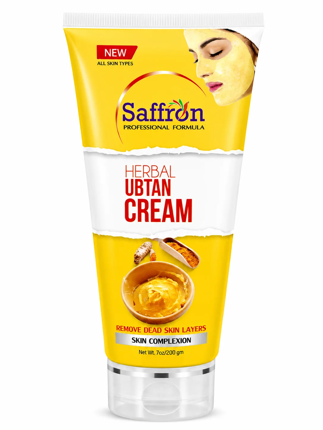Saffron Herbal Ubtan Cream – Deep Exfoliation & Skin Brightening Formula (200g)