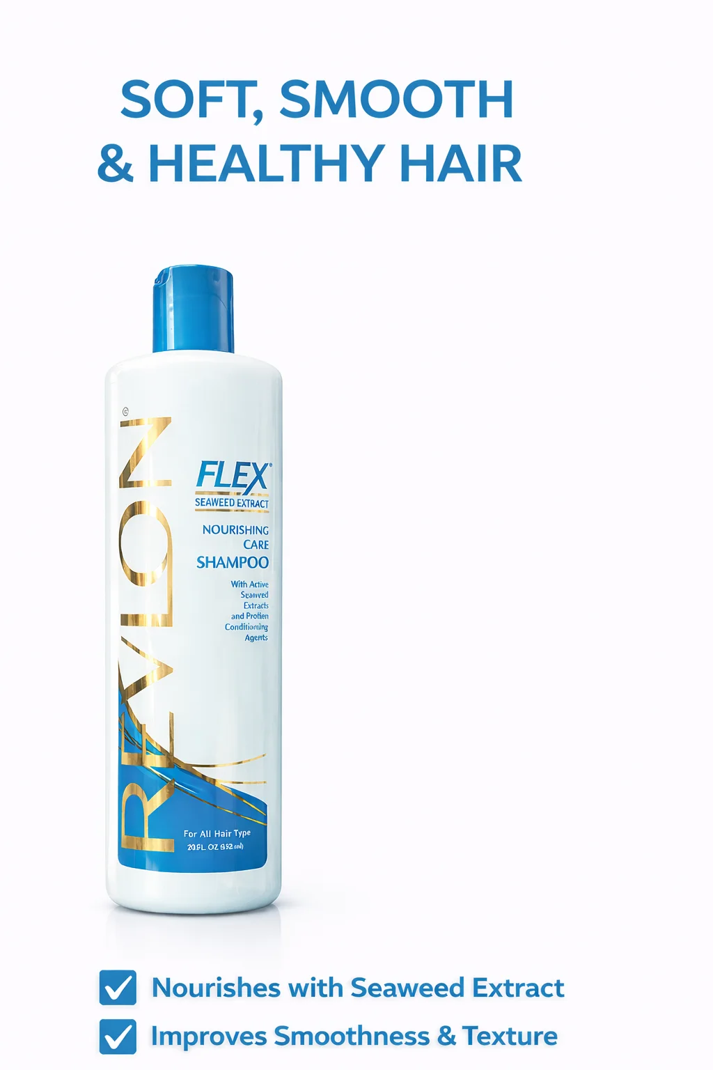 Rivlon Flex Seaweed Extract Nourishing Shampoo – 592ml | Soft, Smooth & Healthy Hair