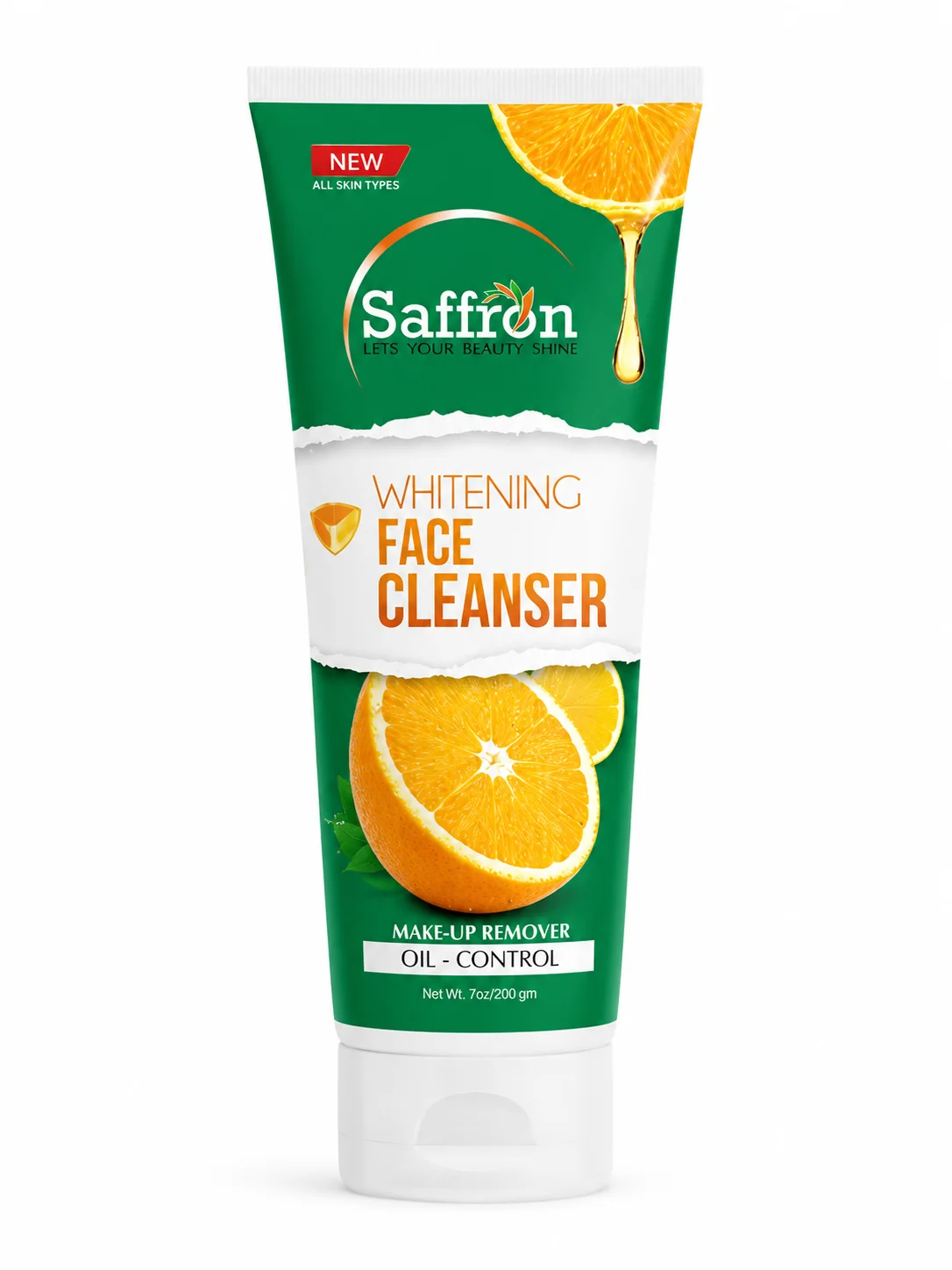 Saffron Whitening Face Cleanser – Oil Control & Makeup Remover – 200g