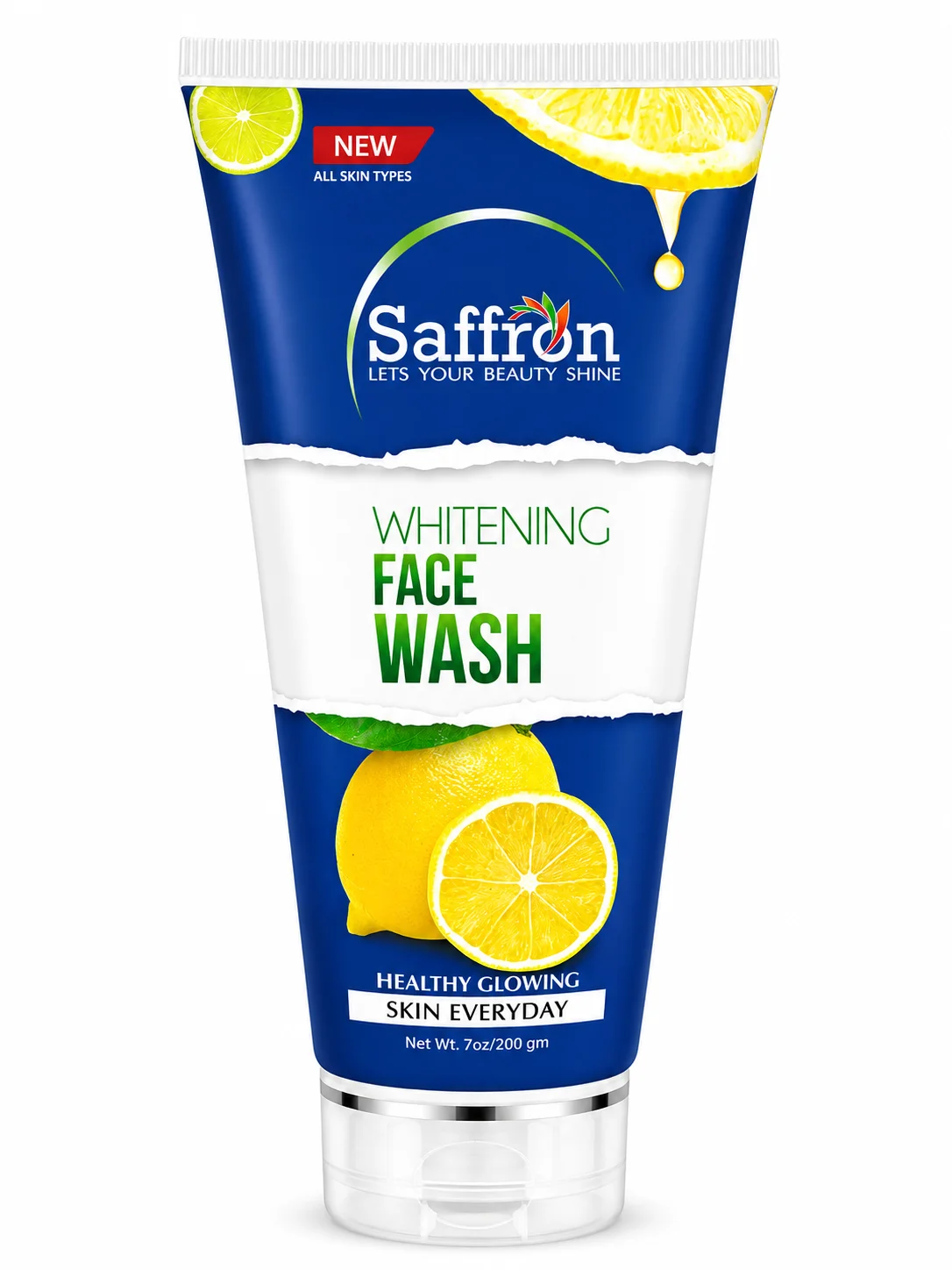 Saffron Whitening Face Wash – Lemon Extract Brightening Cleanser (200g)