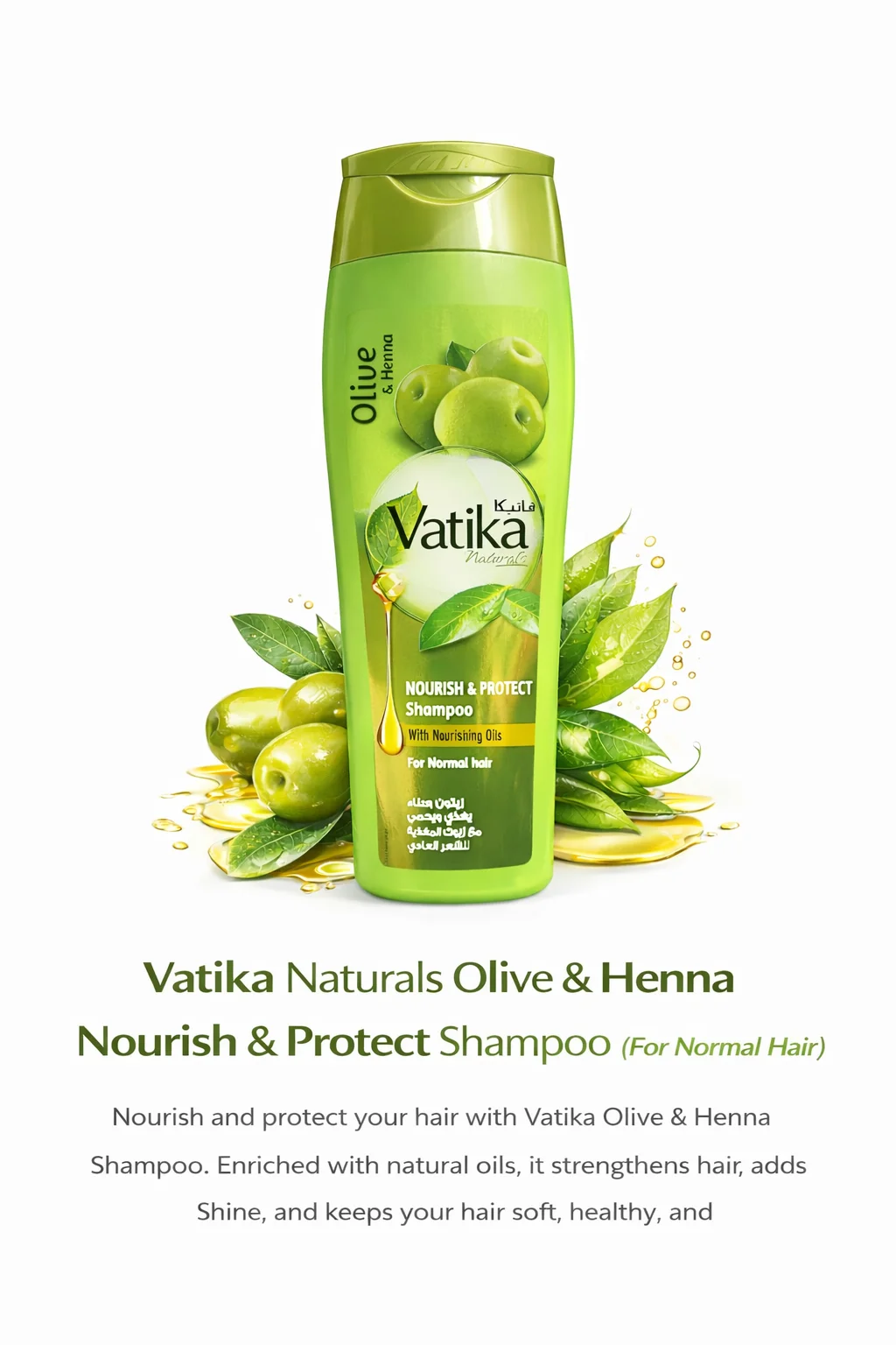 Vatika Naturals Olive & Henna Nourish & Protect Shampoo (185ML)