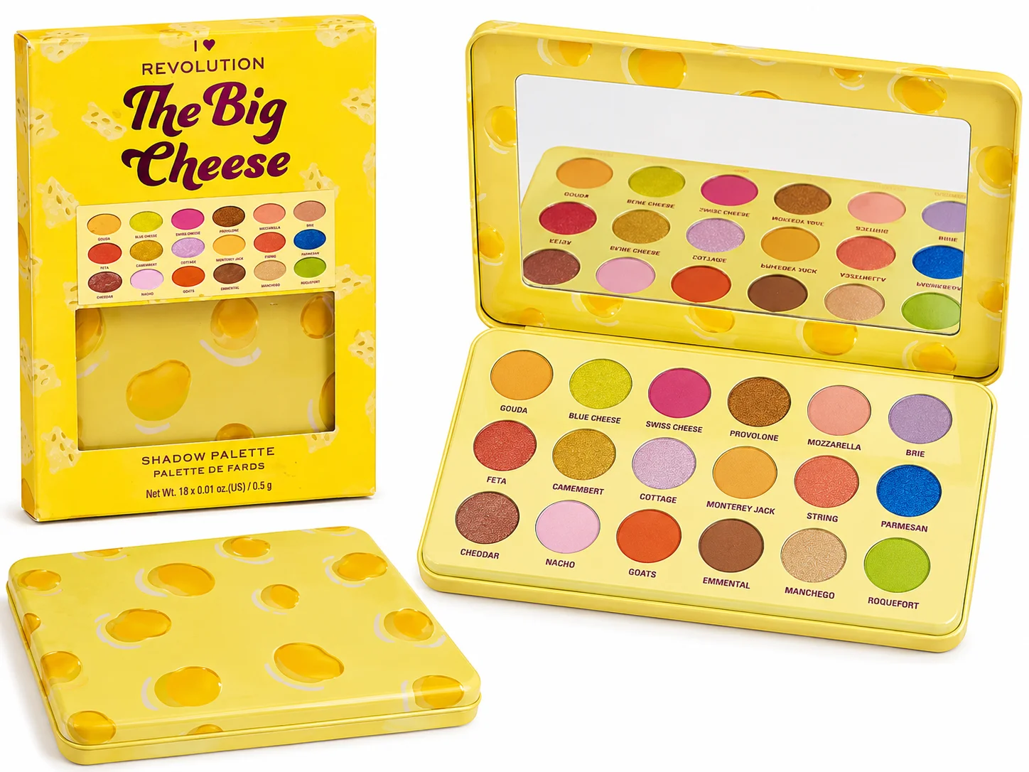 Revolution The Big Cheese Eyeshadow Palette – 18 Color Vibrant Shadow Collection