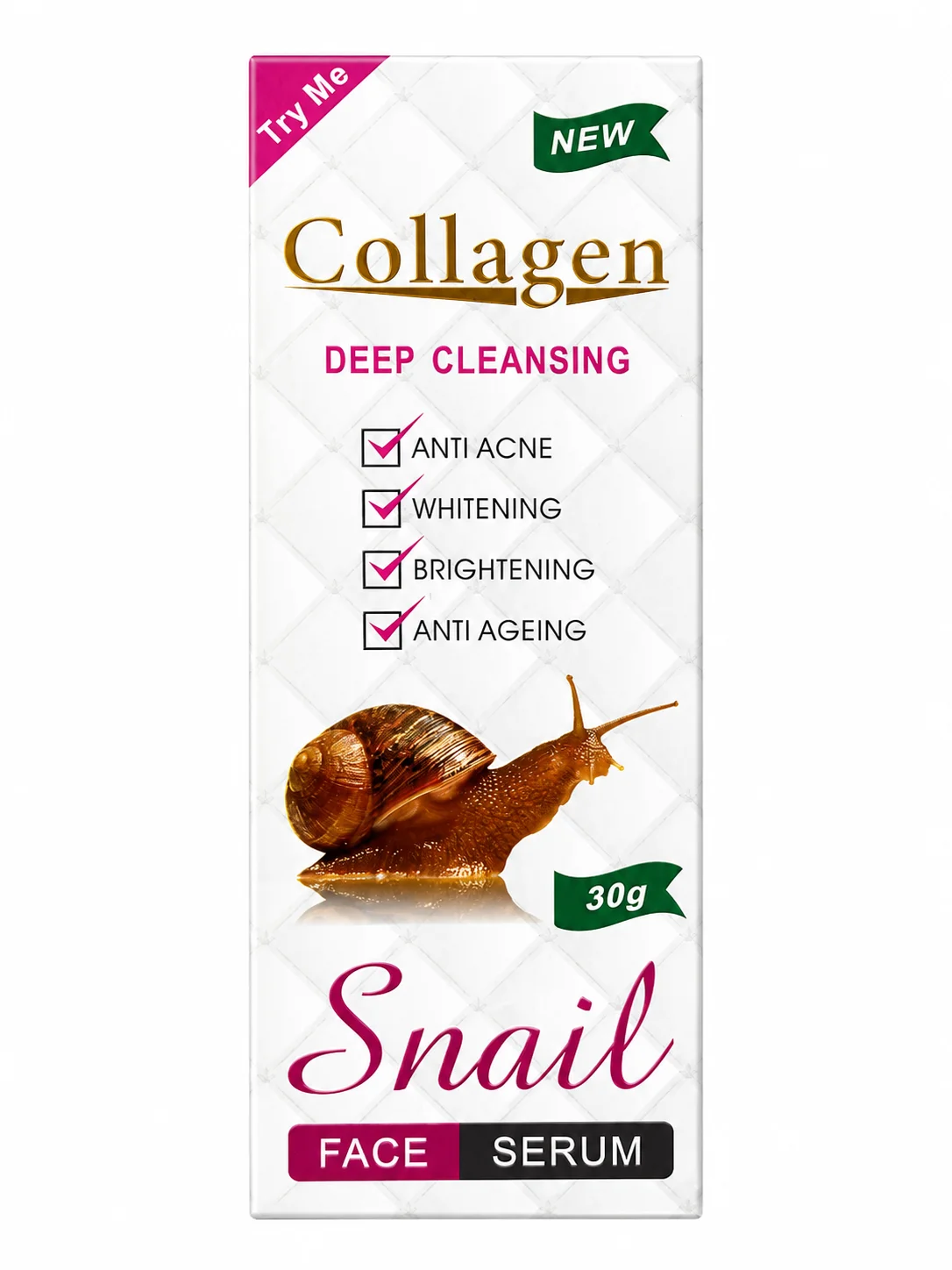 Collagen Snail Face Serum – Deep Cleansing Anti-Acne & Brightening Serum 30g