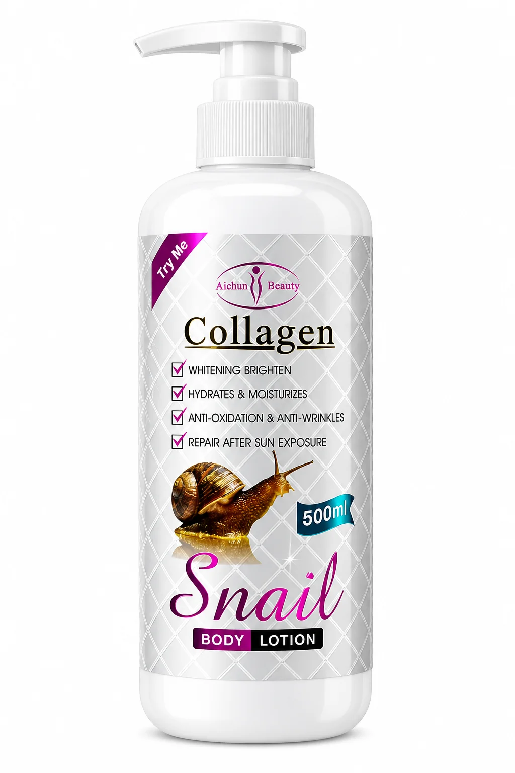 Collagen Snail Body Lotion – Whitening & Moisturizing Repair Formula (500ml)
