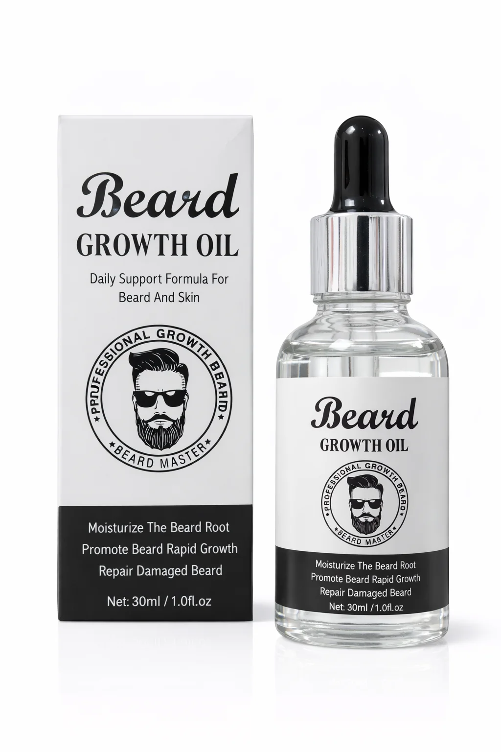 Professional Beard Growth Oil – Fast Beard Growth & Repair Formula (30ml)