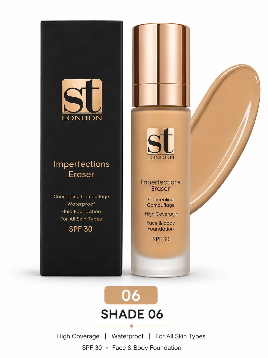 ST London 06 Imperfections Eraser High Coverage Foundation – Shade 06 – SPF 30