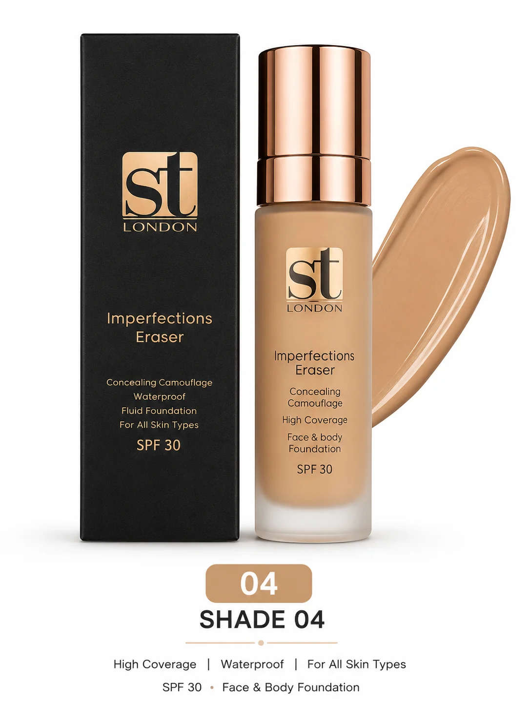 ST London 04 Imperfections Eraser High Coverage Foundation – Shade 04 – SPF 30