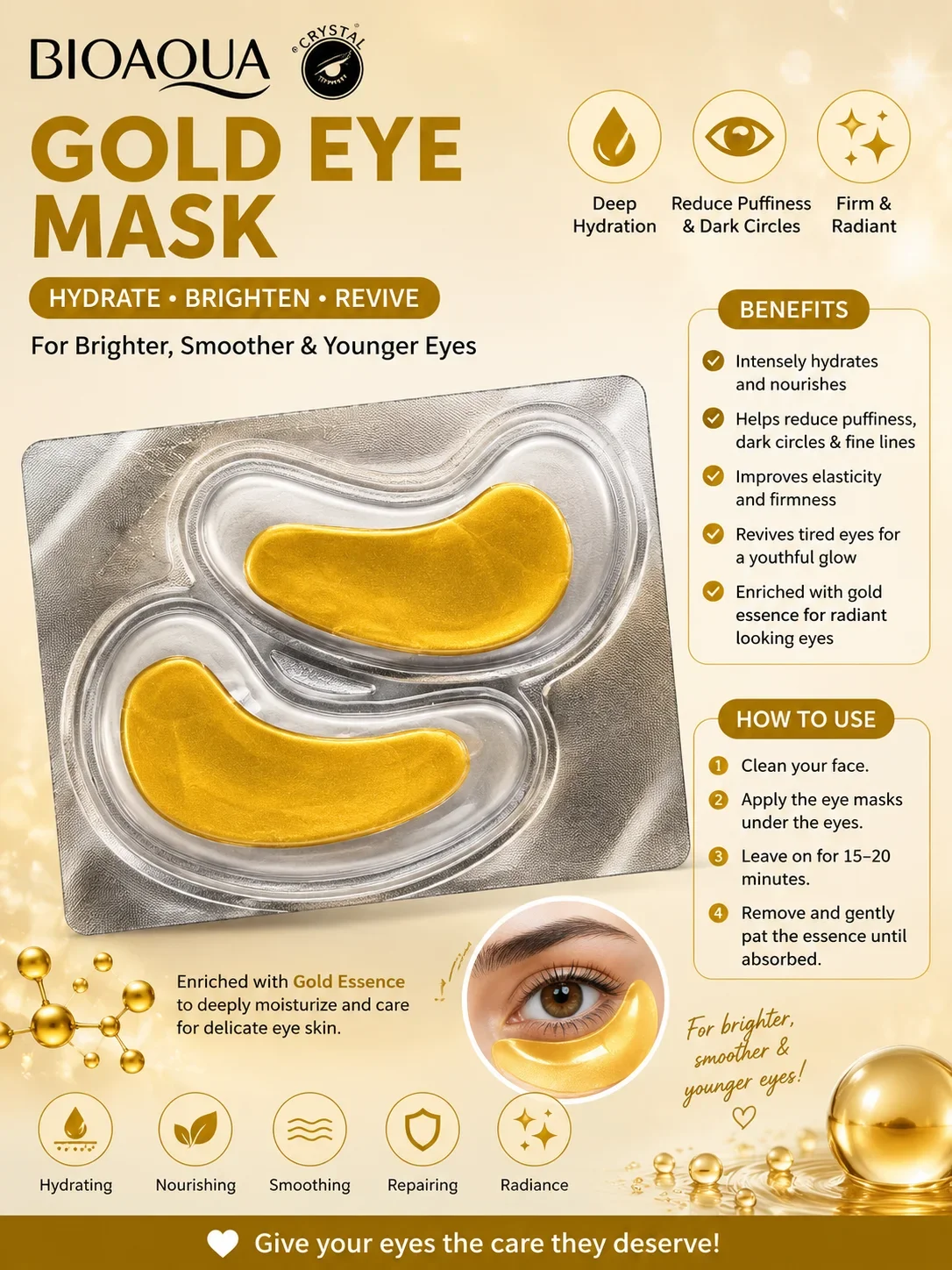 BIOAQUA Gold Eye Mask