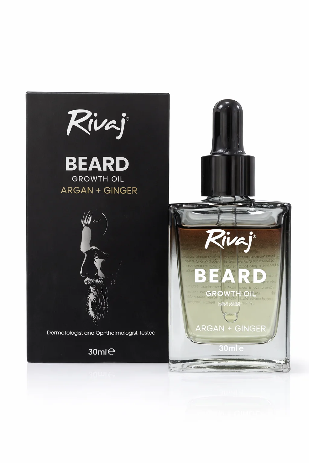 Rivaj Beard Growth Oil – Argan & Ginger Hair Growth Serum (30ml)