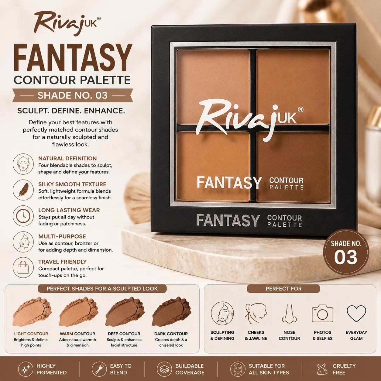 Rivaj UK Fantasy Contour Palette – Shade 03