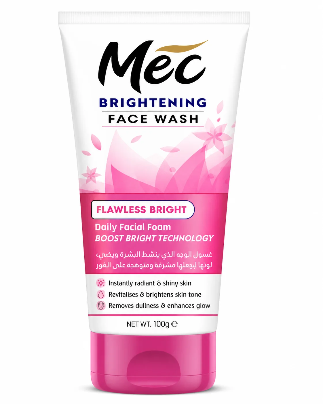 Mec Brightening Face Wash – Flawless Bright Daily Facial Foam with Boost Bright Technology – 100g
