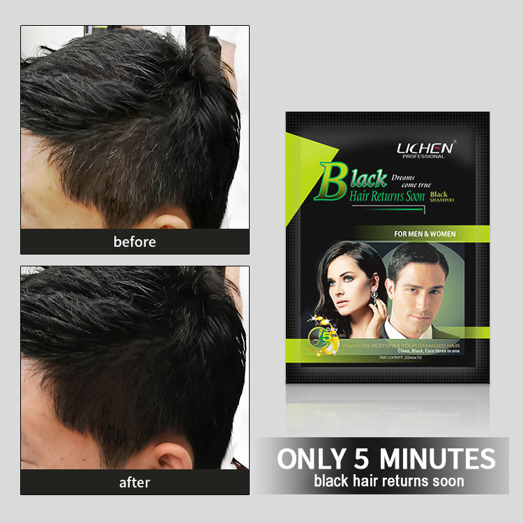 Lichen Professional Black Hair Returns Shampoo – Instant Black Hair Solution (Men & Women)