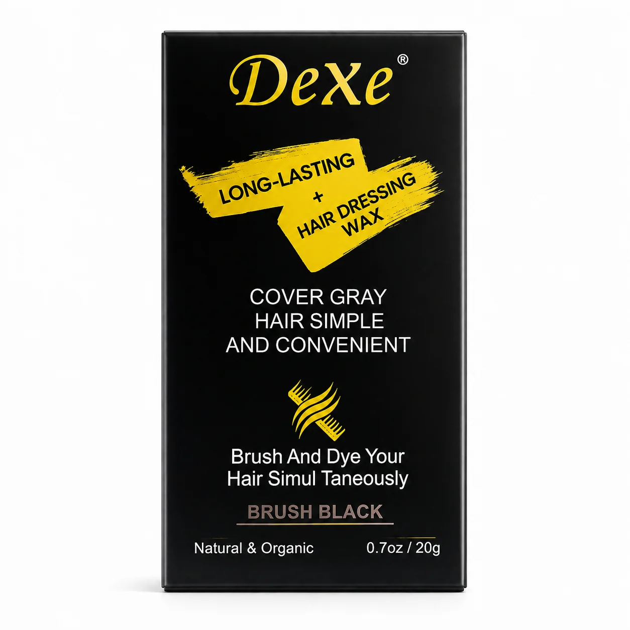 DeXe Hair Dressing Wax – Brush Black Gray Hair Cover 20g