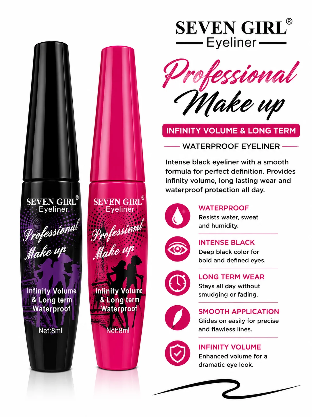 SEVEN GIRL Professional Waterproof Eyeliner