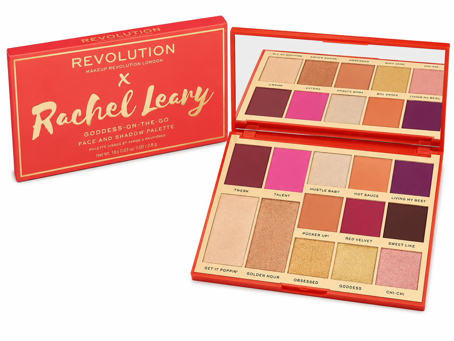 Revolution x Rachel Leary Face & Eyeshadow Palette – Matte & Shimmer Glam Collection