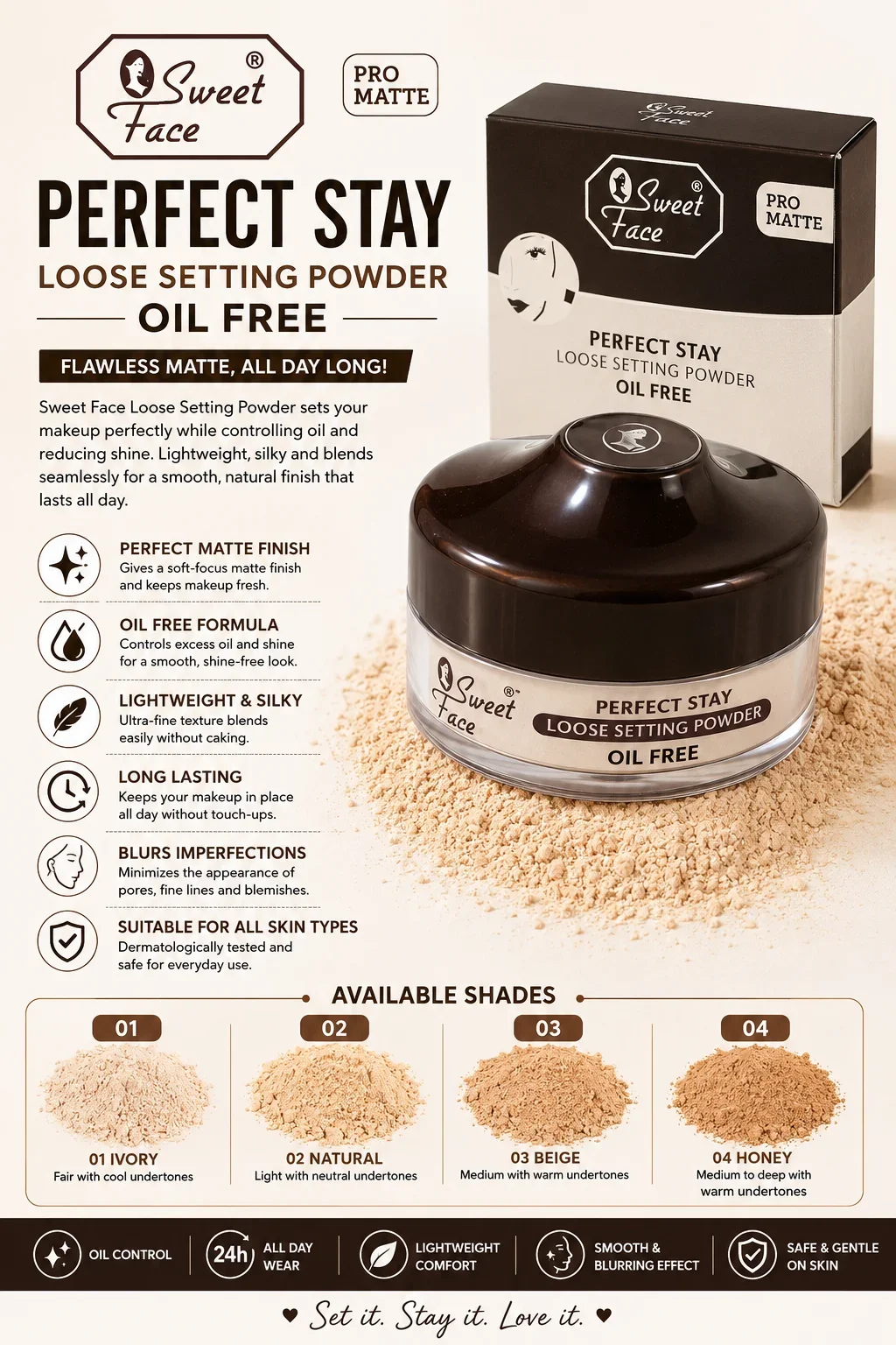 Sweet Face Perfect Stay Loose Setting Powder – Pro Matte Finish