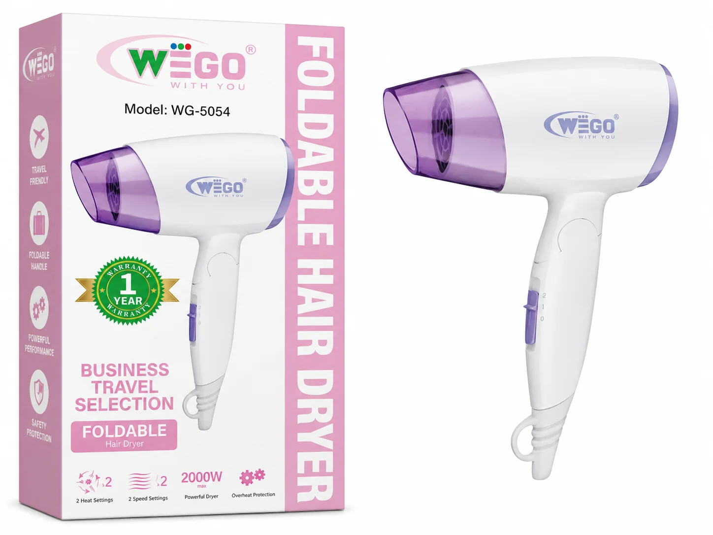 WEGO WG-5054 Foldable Hair Dryer