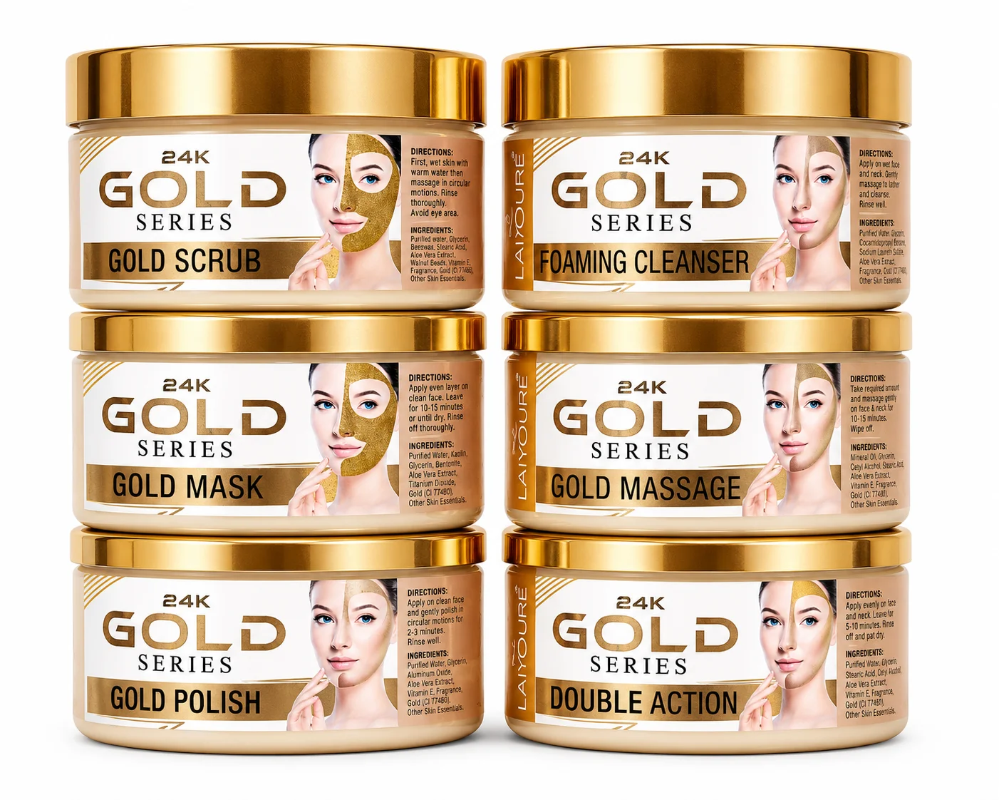 24K Gold Series Facial Kit – Complete Skin Rejuvenation & Glow Set 150ML