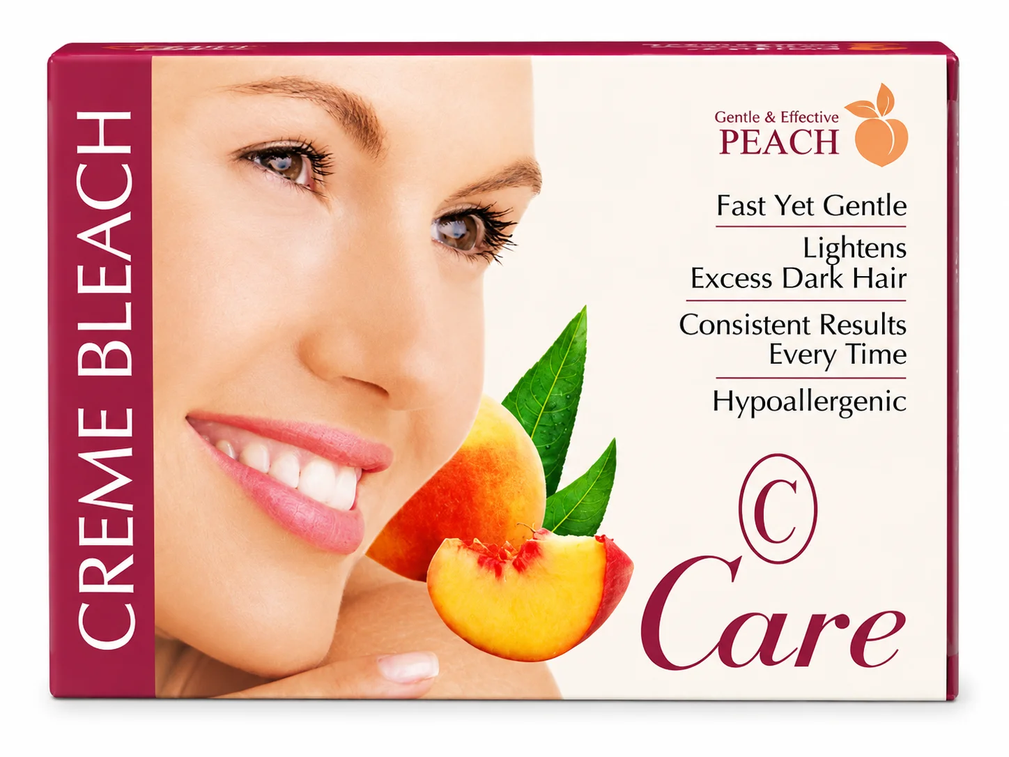 Care Peach Creme Bleach – Gentle Skin Brightening & Dark Hair Lightening Cream