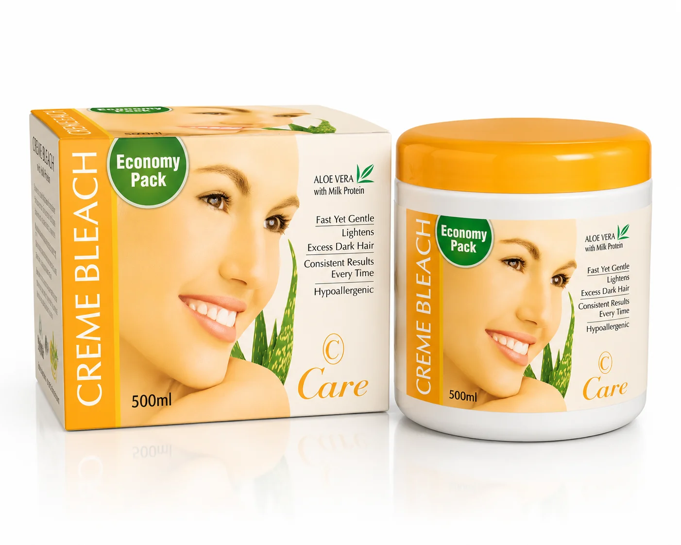 Care Creme Bleach Economy Pack 500ml – Aloe Vera with Milk Protein