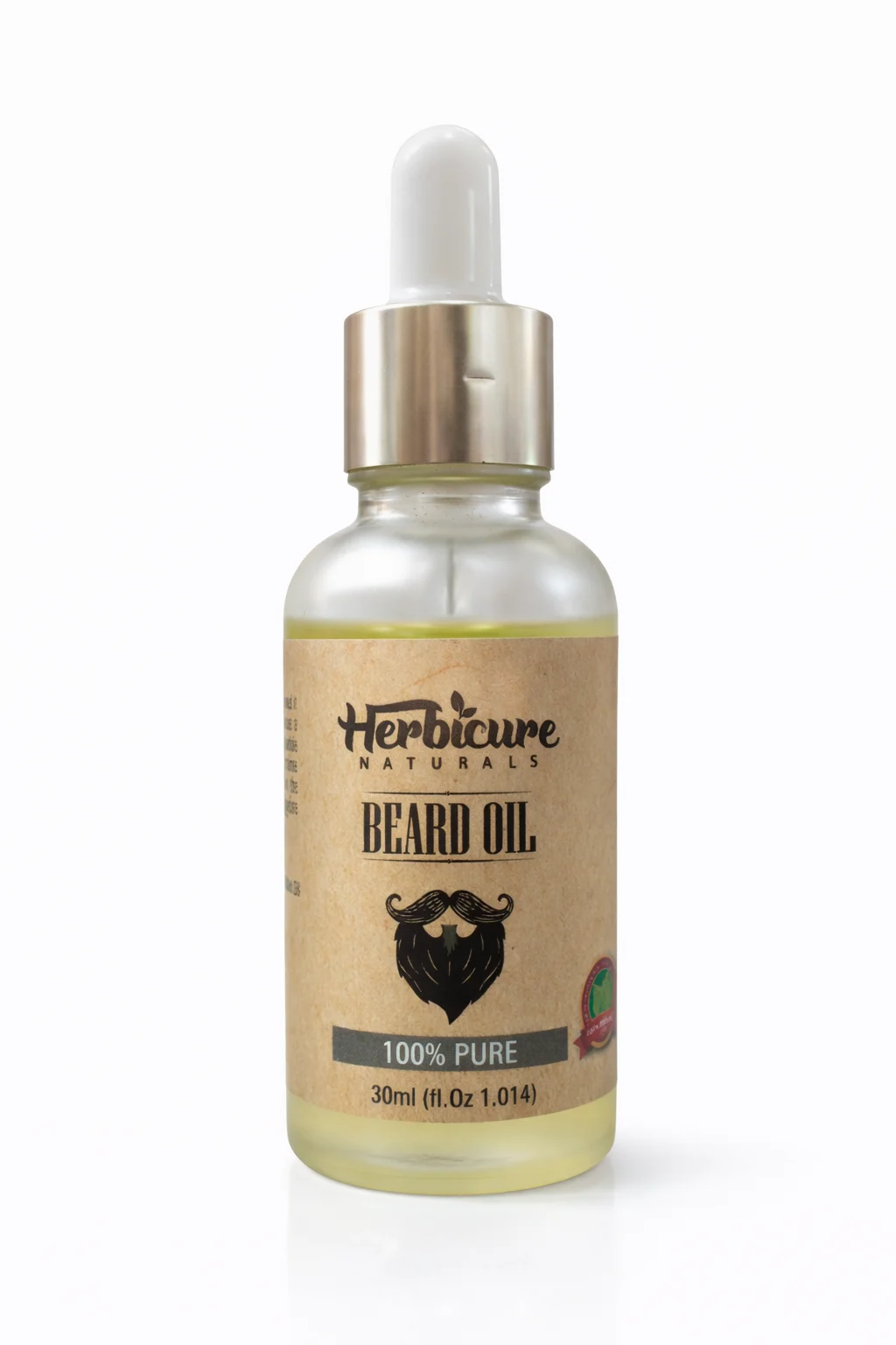 Herbicure Naturals Beard Oil – 100% Pure Beard Care Oil for Soft, Strong & Healthy Beard (30ml)