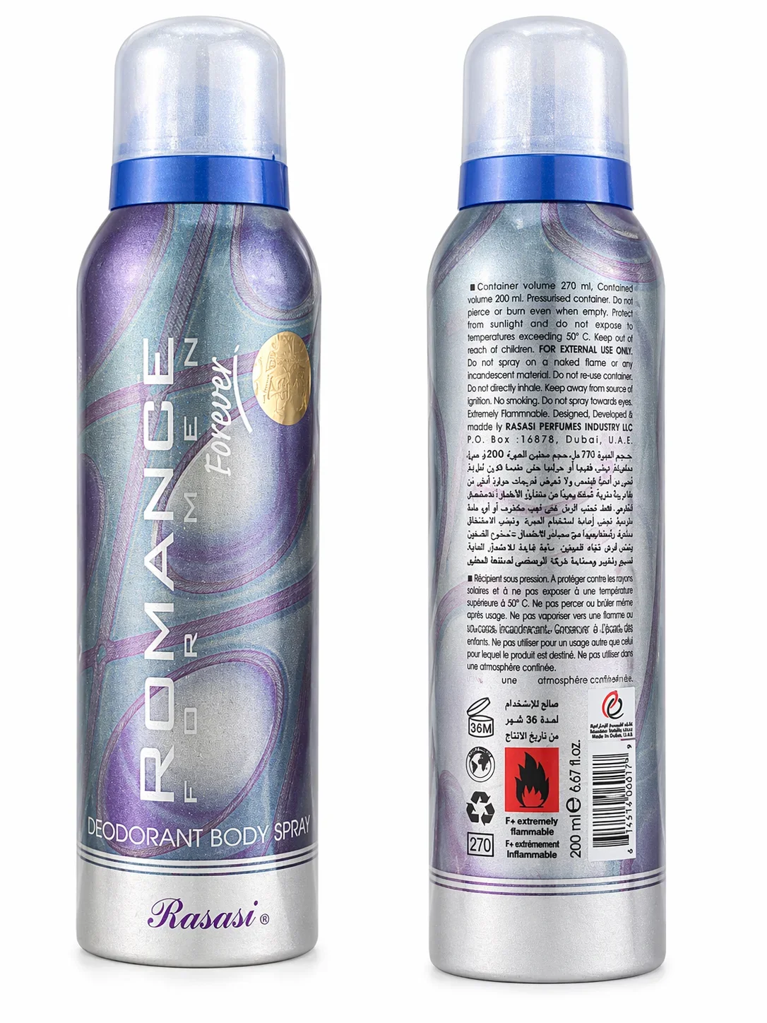 Rasasi Romance Forever Deodorant Body Spray – Fresh & Long Lasting (200ml)