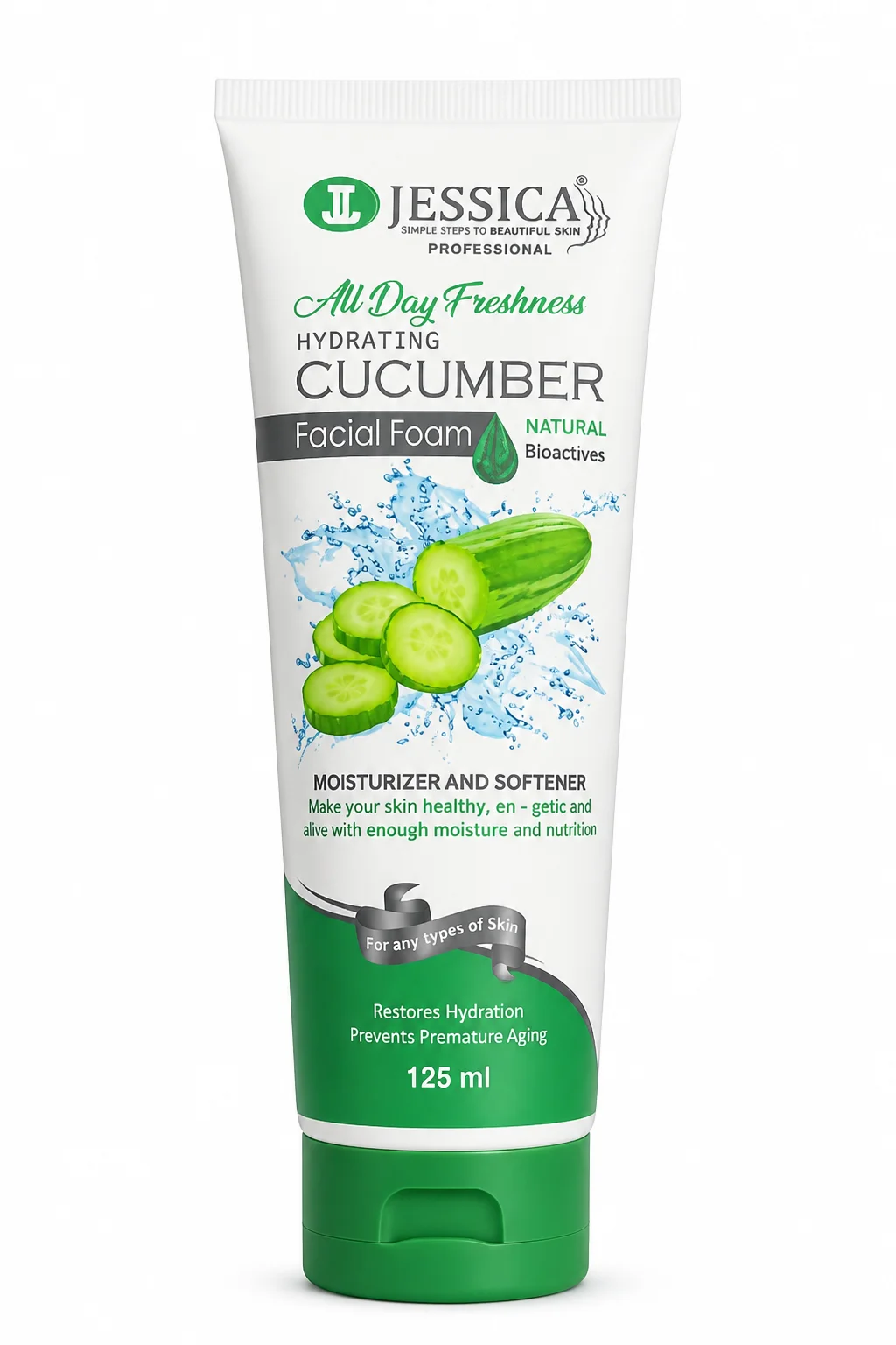 JESSICA Professional Hydrating Cucumber Facial Foam – 125ml