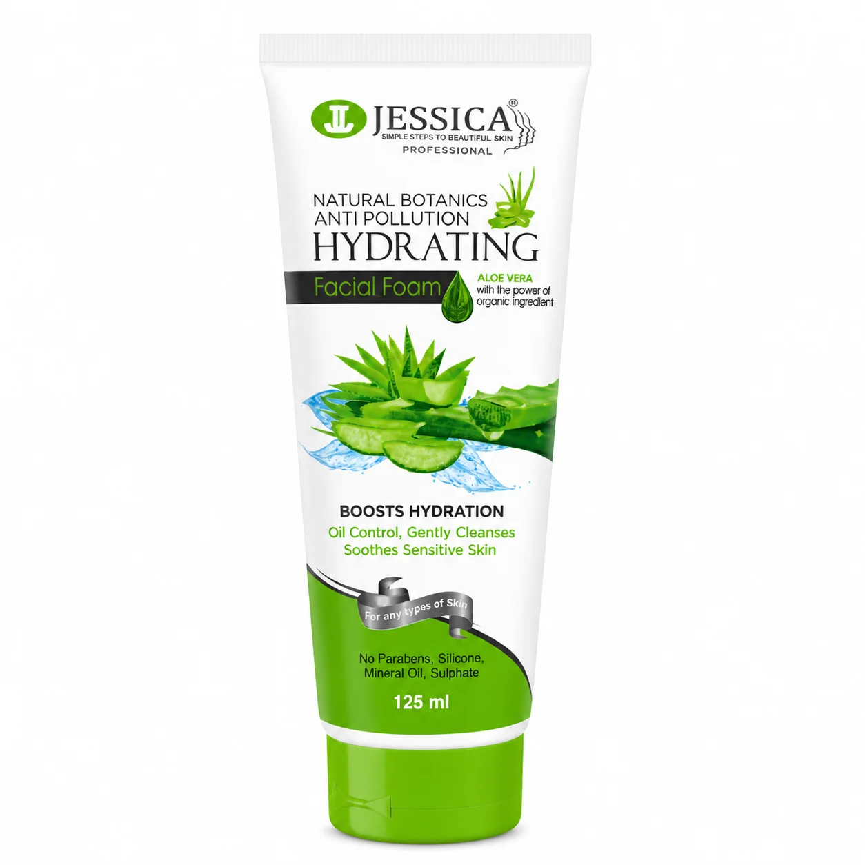 Jessica Hydrating Facial Foam with Aloe Vera – 125ml