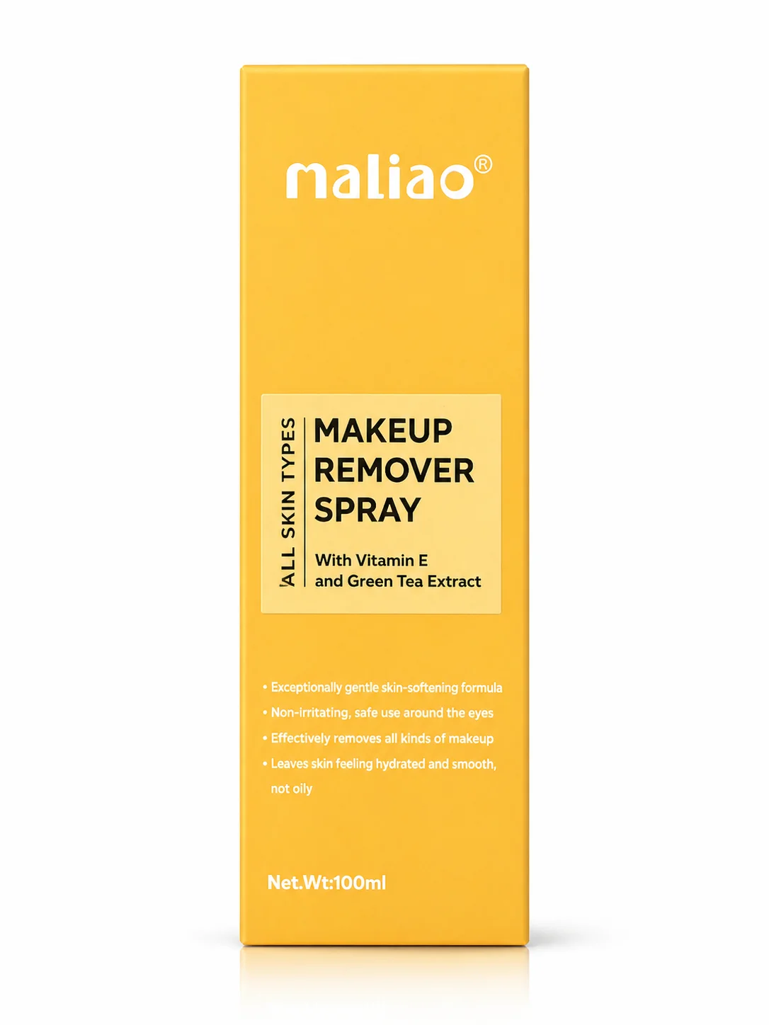 Maliao Makeup Remover Spray – Vitamin E & Green Tea Extract Gentle Cleanser (100ml)