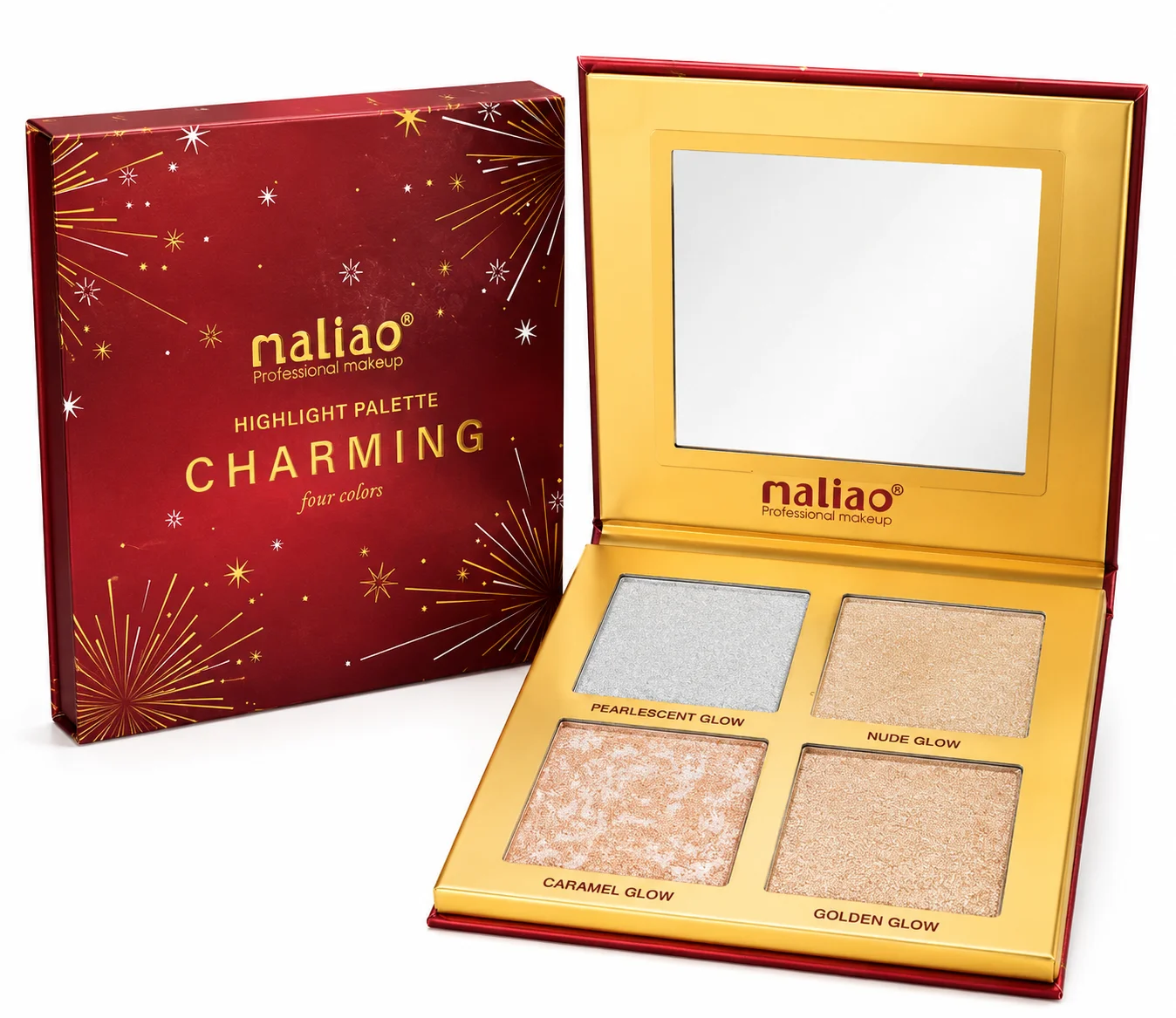 Maliao Charming Highlight Palette – 4 Color Professional Glow Kit